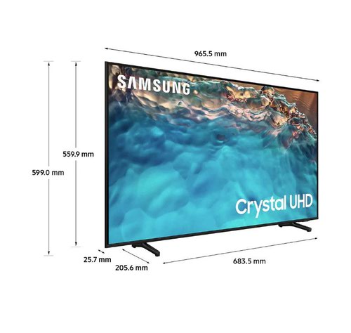 Samsung BU8000 2022 43 Inch 3840 x 2160 Pixels 4K Ultra HD Resolution 8ms Response Time HDMI USB Crystal Smart TV