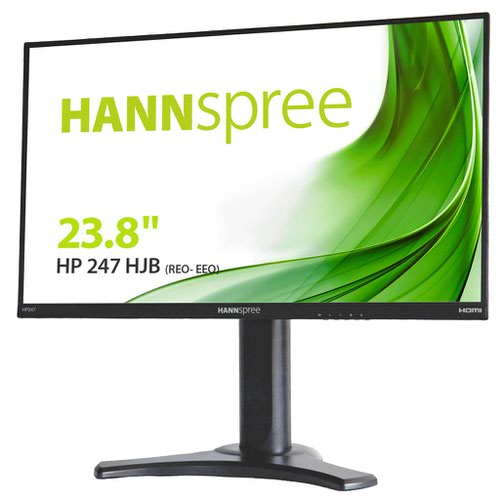 Hannspree HP247HJB 23.8 Inch 1920 x 1080 Pixels Full HD Resolution 60Hz Refresh Rate 5ms Response Time HDMI VGA LED Monitor Desktop Monitors 8HAHP247HJB