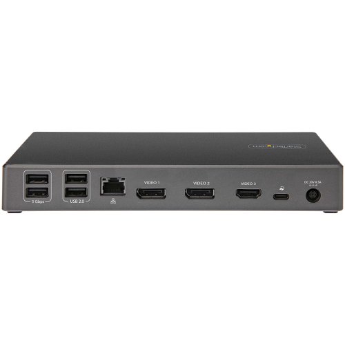 StarTech.com Triple 4K Monitor 100W Power Delivery DP 1.4 Alt Mode and DSC 2x DisplayPort 1.4 HDMI 6x USB USB C Dock 8STDK31C2DHSPDUE
