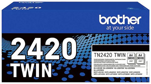 Brother Black Toner Cartridge Twin Pack 2 x 3k pages (Pack 2) - TN2420TWIN