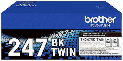 Brother Black Toner Cartridge Twin Pack 3k pages - TN247BK