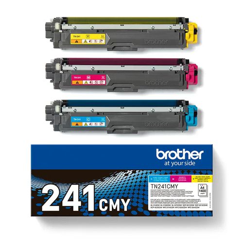 Brother Cyan Magenta Yellow Standard Capacity Toner Cartridge Multipack 3 x 1.4k pages (Pack 3) - TN241CMY  BRTN241CMY