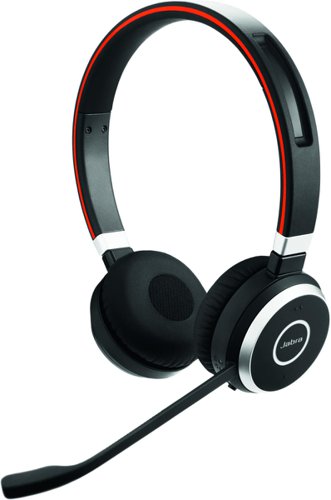 Jabra Evolve 65 SE MS Stereo Wireless Headset Link 380 USB-A Adapter + Charging Stand 6599-833-399 - JAB02641