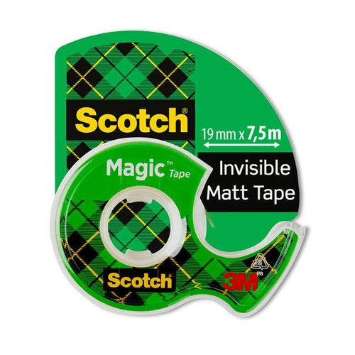 Scotch Magic Invisible Tape 19mm x 7.5m + Handheld Dispenser 7100086322