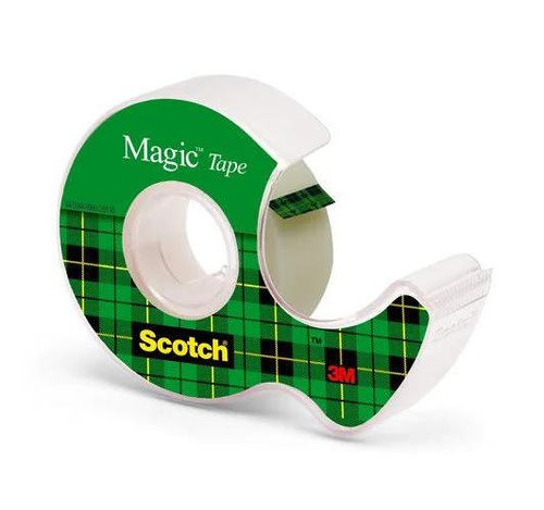 38928MM | Scotch® Magic™ Tape is the original matt, invisible sticky tape with hundreds of uses. Frosty on the roll, invisible when applied. Write on it with pen, pencil or marker.
