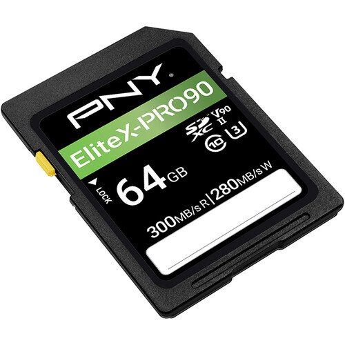 PNY X-PRO 90 64 GB SDXC UHS-II Class 10 Memory Card Flash Memory Cards 8PNPSD64GV90300