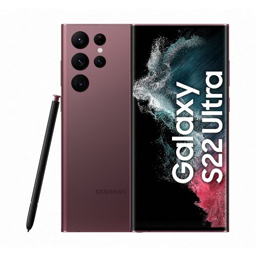 Samsung Galaxy S22 Ultra 6.8 Inch 5G SMS908B Dual SIM Android 12 USB C 12GB 512GB 5000 mAh Burgundy Smartphone