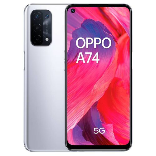 OPPO A74 6.5 Inch 5G Dual SIM Android 11 Qualcomm Snapdragon 480 6GB 128GB 5000 mAh Silver Smartphone