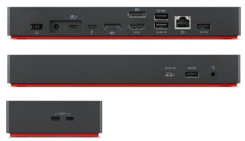 8LEN40B00135 | The ThinkPad® Universal Thunderbolt™ 4 Dock (40B0) is engineered to expand into new horizons. Bringing forth the next generation of Intel® Thunderbolt™ technology, packed with game-changing features like support for 8K @ 30 Hz display, Intel® vPro® functionality support (*1), smart remote manageability, and dynamic power charging up to 100W. The ThinkPad Universal Thunderbolt™ 4 Dock truly is the pinnacle of premium docking.