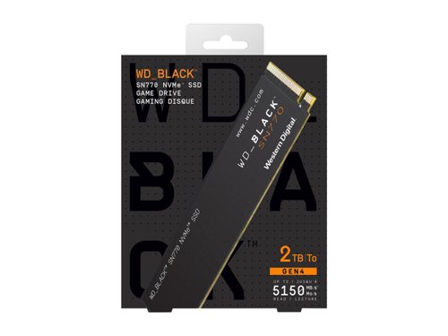 Western Digital Black SN770 2TB PCIe G4 M.2 NVMe Internal Solid State Drive 8WDS200T3X0E Buy online at Office 5Star or contact us Tel 01594 810081 for assistance