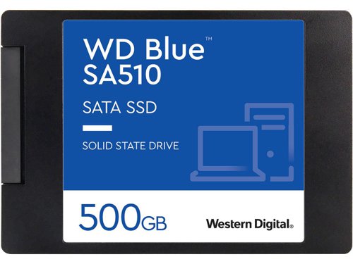 Western Digital Blue SA510 500GB SATA 6Gbs 2.5 Inch V3 560Mbs Read Speed 510Mbs Write Speed Internal Solid State Drive 8WDS500G3B0A