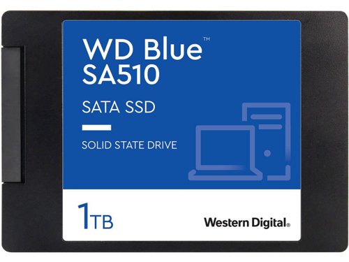 Western Digital Blue SA510 1TB SATA 6Gbs 2.5 Inch V3 560Mbs Read Speed 520Mbs Write Speed Internal Solid State Drive 8WDS100T3B0A Buy online at Office 5Star or contact us Tel 01594 810081 for assistance