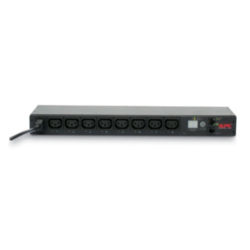 8APAP7920B | This APC Switched Rack PDU power distribution unit has a wide range of standardised PDU features that increase network efficiency, manageability and functionality. The output and input connections are (8)C13. Network management capabilities allow you to configure and manage rack PDUs from remote locations. It has a local current monitoring display that gives a visible warning in case of an overload. The remote individual outlet control provides real-time monitoring of connected loads. It has a multi-tier user access that enables you to restrict unauthorised use of outlets. This rack has a single input power source making it easy to install.