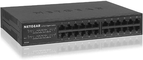 NETGEAR GS324 24 Port Unmanaged Gigabit Ethernet 10 100 1000 Desktop Rack Mount Switch 8NETGS324200