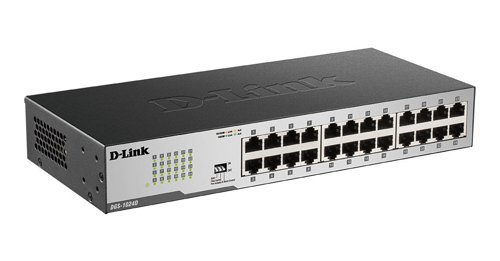 The D-Link DGS-1016D and the DGS-1024D 24-Port Unmanaged Gigabit Switch series offer an economical way for SOHO and Small-to-Medium Businesses (SMB) to take advantage of Gigabit Ethernet speeds while reducing energy consumption and minimizing noise output.Gigabit ConnectivityThe DGS-1016D/1024D switches bring the speed of Gigabit Ethernet to all ports for a truly high-speed network. If your network has a mix of legacy and modern connection interfaces, each port allows for standard Ethernet, Fast Ethernet, or Gigabit Ethernet connections. You have the latest technology available to every computer and device connected to your network.Improved Network EfficiencyThe DGS-1016D/1024D switches incorporate several advanced features to help simplify and improve network management and efficiency. Flow Control throttles connections to ensure reliability during heavy usage periods by reducing packet loss and wasteful data retransmission. In addition, Storm Control and Port Isolation mitigate the effects of broadcast storms caused by rogue software and malware, which can propagate across the network and bring communication to a standstill.Innovative DesignThe DGS-1016D/1024D feature a durable, compact metal case alongside a fanless design allowing for improved heat dissipation while maintaining silent operation. The 16/24-Port Gigabit Unmanaged Switch series is small, lightweight, wall-mountable, and is ideal for any business with demanding requirements and a small budget.