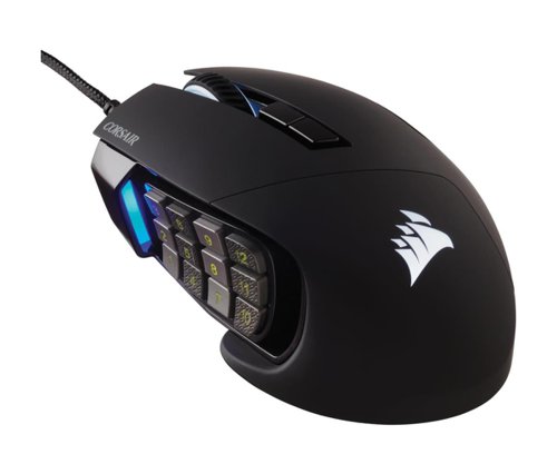 Corsair Scimitar RGB Elite USB A Wired Optical 18000 DPI Gaming Mouse