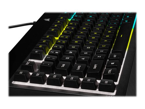 8COCH9226765 | The CORSAIR K55 RGB PRO Gaming Keyboard lights up your desktop with five-zone dynamic RGB backlighting and powers up your gameplay with six dedicated macro keys.