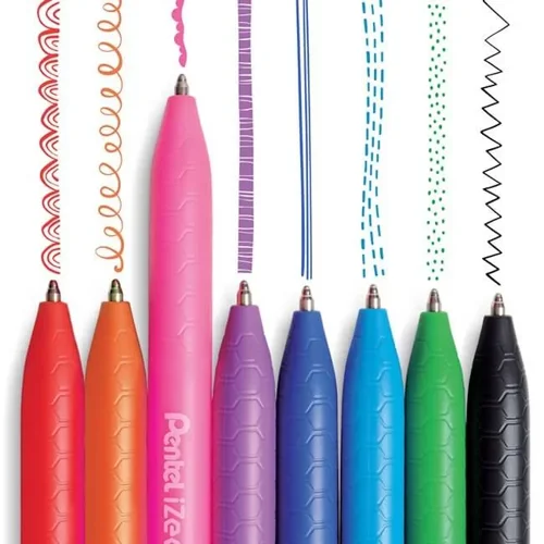Pentel IZEE Ballpoint Pen Cap-Style 1.0mm Tip 0.5mm Line Red (Pack 12) BX460-B Pentel Co