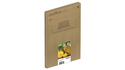 Epson Pineapple 604 Black Cyan Magenta Yellow Standard Capacity Ink Cartridge Multipack 3.4ml + 3 x 2.3ml (Pack 4) - C13T10G64510