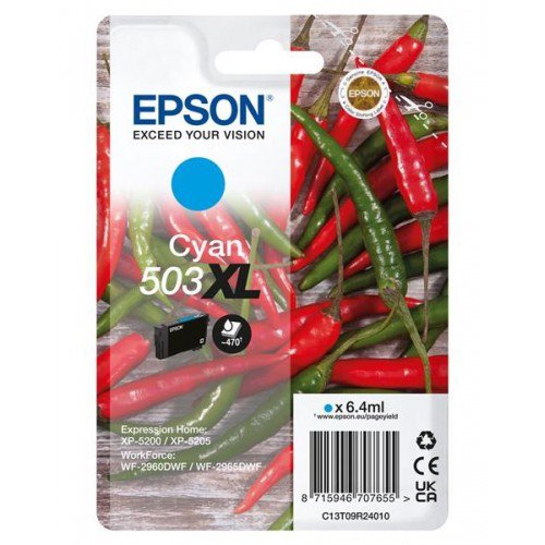 Epson Chillies 503 Cyan High Capacity Ink Cartridge 6.4ml - C13T09R24010