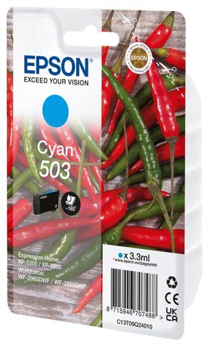 Epson 503 Ink Cartridge Chilli Cyan C13T09Q24010