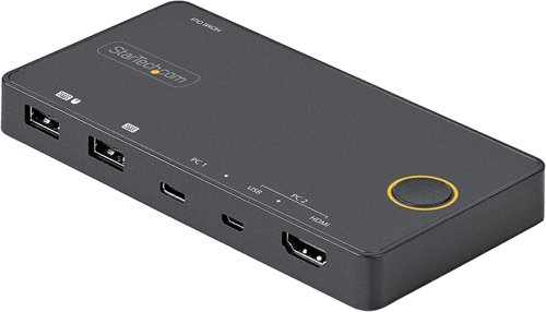 StarTech.com 2 Port Hybrid USB A HDMI USB C Single 4K 60Hz HDMI 2.0 KVM Switch