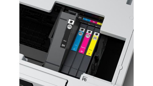 Expand your potential with this A4 multifunction inkjet. It offers high-quality, low-cost-printing and flexible wireless solutions.Think big with this high-quality multifunction with single and double-sided printing, scanning and fax all up to A4. You’ll stride through tasks with print speeds of up to 25ppm in black and a 50 page A4 automatic document feeder (ADF). And that’s not forgetting its cost-effective inks and flexible wireless connectivity solutions such and Scan-to-cloud.This A4 multifunction printer will meet the needs of even the most demanding home office and small office users. It offers double-sided (duplex) printing, scanning and faxing all up to A4, plus its automatic document feeder can process up to 50 double-sided A4 pages. Furthermore, its PrecisionCore printhead produces high-quality, laser-like prints.This efficient, reliable and fast model offers A4 double-sided printing and print speeds of 25ppm in black and 12ppm in colour. It’s also simple to operate directly thanks to its intuitive user interface and 10.9cm touchscreen.Dramatically reduce your costs; this printer is compatible with individual inks which are  50% more efficient compared to tri-colour cartridges. Giving great value for money, cartridges are available in standard and XL, with the highest yield delivering up to 2,200 pages.Print from anywhere in the office with Wi-Fi connectivity or use Wi-Fi Direct to print from compatible wireless devices without a Wi-Fi network. Epson's free mobile printing apps and solutions provide further versatility; Email Print allows you to send items to print from almost anywhere in the world². And with Scan-to-Cloud, you can enjoy the benefits of collaborative working.