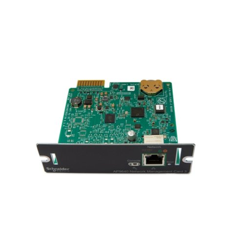 8APAP9640 | Identify and pinpoint problematic issues and trends through data and event logging with APC AP9640. Network Management Card 3 users to monitor and control their APC UPS systems via secure network browsers or external command line interfaces.