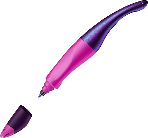 STABILO EASYoriginal Holograph Right Handed Handwriting Rollerball with Magenta Barrel and Blue Ink Single Pen B-56833-5 Stabilo
