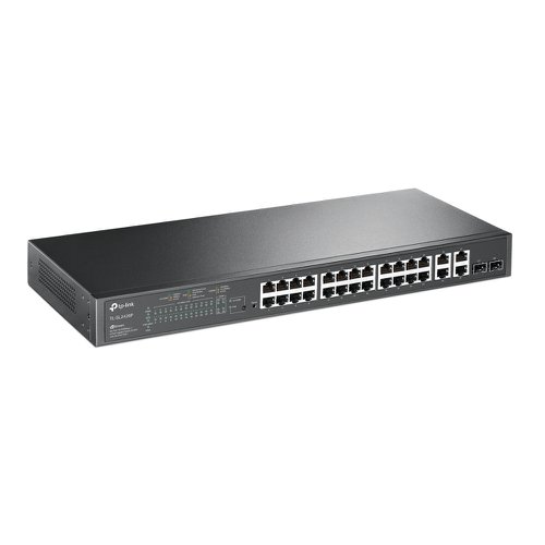 TP Link JetStream 28 Port 10 100Mbps Gigabit Smart Switch with 24 PoE Plus Ports