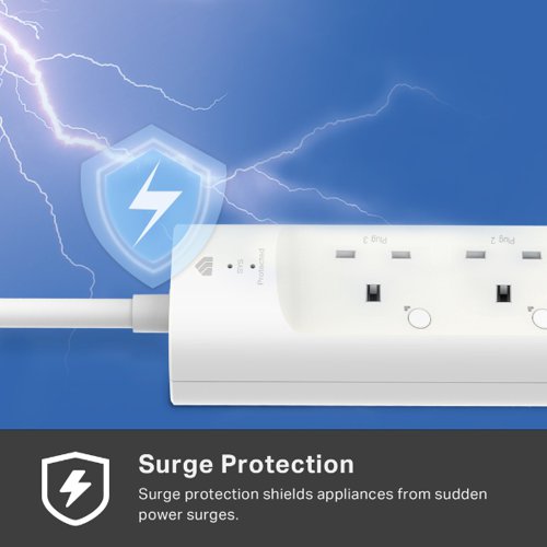 TP Link 3 Outlet Smart WiFi Power Strip with 2 USB Ports Mains Extension Leads 8TPKP303
