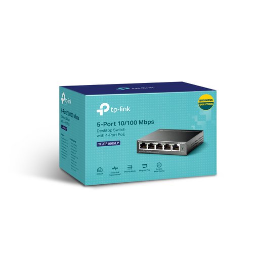 TP Link 5 Port 10 100Mbps Desktop Switch With 4 PoE Ports Ethernet Switches 8TPTLSF1005LP