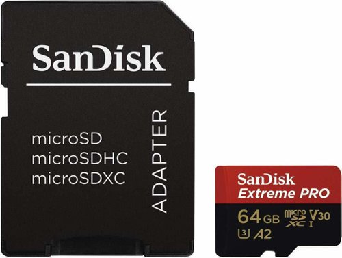 SanDisk Extreme PRO 64GB MicroSDXC Memory Card and Adapter SanDisk