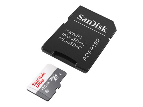 SanDisk Ultra 128GB Class 10 MicroSDXC Memory Card and Adapter
