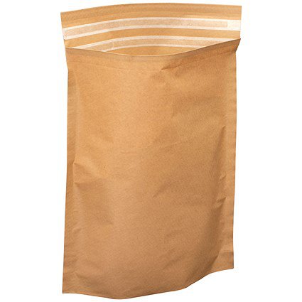 Kraft Paper Mailing Bags with Twin Peel & Seal 415mm x 495mm + 100mm Gusset + 100mm Lip (Pack 50) - KMB415