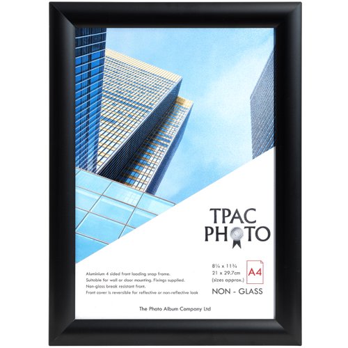 62539PA | Front loading aluminium snap display frame with 25mm black coated profile. All front panels open for ease of loading your image. Simply close the four sides to secure your chosen picture, print or poster. Wall fixings supplied.