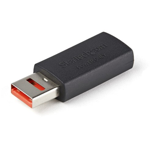 StarTech.com Secure Charging USB Data Blocker Adapter No Data Charge Power Only Adapter for Phone Tablet  8STUSBSCHAAMF