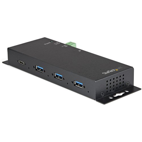 StarTech.com 4 Port USB C Industrial Hub 10Gbps with 3 x USB A Ports and 1 x USB C Ports ESD and Surge Protection USB Hubs 8STHB31C3A1CME