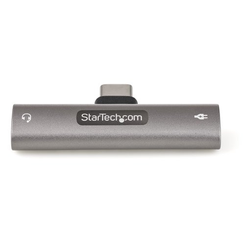 StarTech.com USB C Audio and Charge Adapter with 3.5mm TRRS Jack and 60W USB C Power Delivery Headphones 8STCDP235APDM