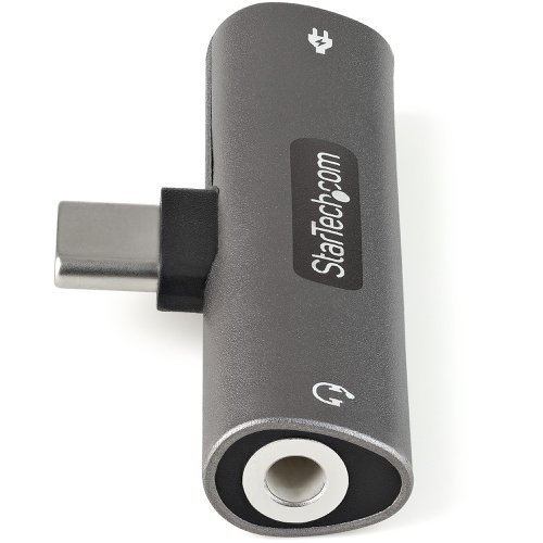 8STCDP235APDM | This USB C audio adapter with 60W power delivery lets you convert the USB-C™ port of your device into a 3.5mm audio jack, while allowing you to charge your laptop, tablet or smartphone at the same time.