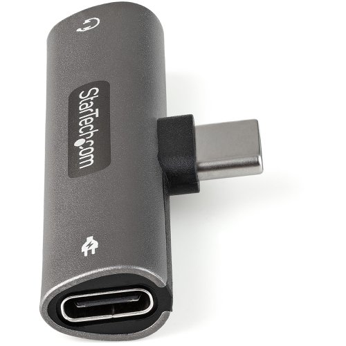 StarTech.com USB C Audio and Charge Adapter with 3.5mm TRRS Jack and 60W USB C Power Delivery