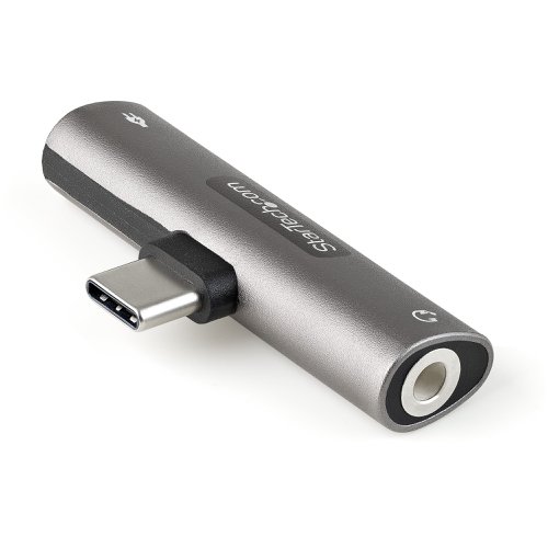StarTech.com USB C Audio and Charge Adapter with 3.5mm TRRS Jack and 60W USB C Power Delivery
