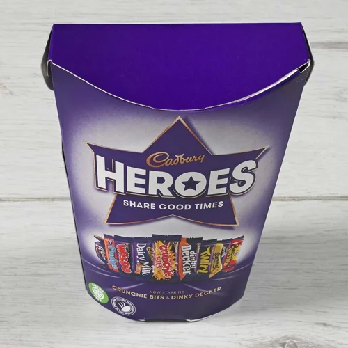 A mix of miniature versions of your beloved Cadbury chocolates, Cadbury Heroes are the perfect sharing treats for the office or at home. Catering to all tastes, this irresistible 290g carton includes all your classic favourites: Dairy Milk, Dairy Milk Caramel, Twirl, Wispa, Crunchie Bits, Eclair, Dinky Decker, Fudge and Creme Egg Twisted- individually wrapped for freshness.