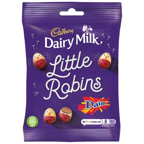 Cadbury Dairy Milk Daim Xmas Robins 77g 0401242