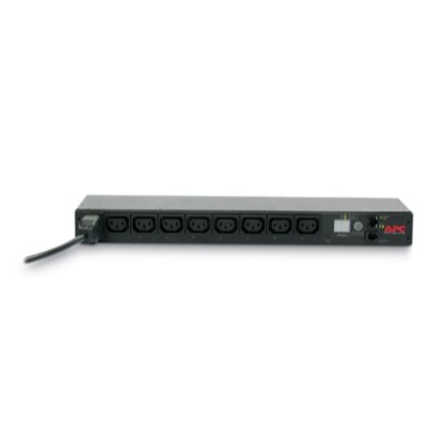 8APAP7921B | This APC Switched Rack PDU power distribution unit has a wide range of standardised PDU features that increase network efficiency, manageability and functionality. The output and input connections are (8)C13. Network management capabilities allow you to configure and manage rack PDUs from remote locations. It has a local current monitoring display that gives a visible warning in case of an overload. The remote individual outlet control provides real-time monitoring of connected loads. It has a multi-tier user access that enables you to restrict unauthorised use of outlets. This rack has a single input power source making it easy to install.