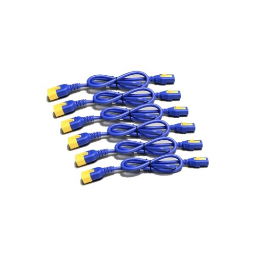 APC 6 x Locking Power Cord C13 C14 0.6m Blue