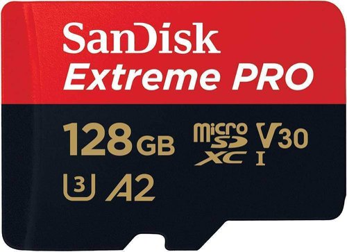 SanDisk Extreme PRO 128GB Micro SDXC UHS-I Class 10 with Adaptor