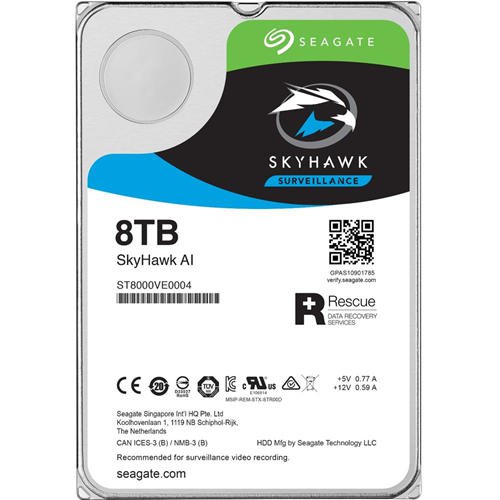 Seagate HDD Internal 8TB Skyhawk AI 7200 SATA 3.5 INCH Hard Disks 8SEST8000VE001