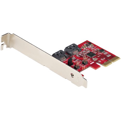 8ST2P6GRPCIESATACARD | This 2-port SATA III (6Gbps) controller with RAID enables you to add two SATA 6Gbps Hard Drives (HDDs) or Solid State Drives (SSDs) to your computer system or server via an available PCIe x2 card slot, and build the disks into a hardware RAID array. The card supports SATA III and PCI-Express 2.0 Specifications, and can also be used to add optical disk drives (ODD) like CD/DVD/Blu-ray to your computer.Versatile Hardware RAID ConfigurationsThis RAID controller supports different hardware RAID configurations to meet your specific application:RAID 0 (striped) - Splits your data evenly across both drives to increase read/write performance, while also increasing the size of your volume storage capacity to the combined total of both drives.RAID 1 (mirrored) - Exactly copies your data on both drives to provide data redundancy, so your data will be safely backed-up should one of the drives fail.SPAN (big) - Combines both drives into a single array to increase the size of your volume storage capacity to the combined total of both drives.JBOD (Just a bunch of disks) - Exposes both drives as individual devices to be treated independently.ASM1062R to Deliver 2-Port SATA 6Gbps PerformanceFeaturing the ASM1062R controller, this SATA card enables the connection of two high-performance SATA 6Gbps drives with a combined total throughput of up to 8Gbps. The SATA drives are connected via two individual SATA ports located on the card (SATA cables sold separately).Wide CompatibilityThe controller card is widely supported across all popular operating system platforms including Windows (7, 8, 10, 11), macOS (10.10 and above) and Linux (2.6.32 and above). Plus, with support for PCIe 2.0 and SATA III Specifications this card ensures backward compatibility with previous generations (SATA I/II, PCIe 1) at lower performance.For managing and configuring RAID functionality, the card supports OS booting on Windows & Linux for BIOS level RAID setup & configuration, and includes an application on Windows for OS level RAID setup, configuration & monitoring. On macOS only software RAID is supported using RAID Assistant.Hassle-Free InstallationThe SATA controller card features plug-and-play installation and can be installed in a full-profile or low-profile computer systems with the full-profile bracket preinstalled, and an interchangeable low-profile (half-height) bracket included.2P6GR-PCIE-SATA-CARD is backed by a StarTech.com lifetime warranty and free lifetime 24/5 North American based, multi-lingual support.