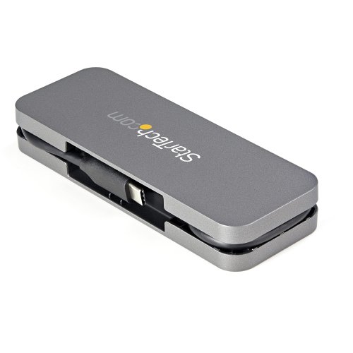 This 4 Port USB-C Hub enables you to connect four SuperSpeed USB 3.2 Gen 1 (5 Gbps) peripherals to your USB-C laptop or computer, an ideal solution for adding USB ports to a device that has limited USB ports available. It features a wrap-around cable manager, allowing you to tuck away the built-in cable for easy portability.With this USB-C hub you can connect three USB-A devices, and one USB-C device, to a single USB-C port on your USB-C host device. The USB Type-C hub shares up to 15W (5V/3A) of power between connected devices, making it an ideal solution for connecting SSD/thumb drives, data storage, keyboards, mice, web cams and USB headsets. The USB hub is backward compatible with USB 2.0 (480 Mbps). Featuring a durable plastic housing that's lightweight, and a sleek wrap-around cable management system, this USB hub is the perfect travel companion for your laptop. Its small footprint ensures it will store easily in your laptop bag, and the wrap-around cable manager prevents tangles, ensuring easy accessibility. The USB hub is bus powered so there's no bulky external power adapter.The USB hub is OS independent ensuring support on a wide range of platforms including Windows, macOS, Linux, iPadOS, Chrome OS and Android. The built-in host cable is 11 in. (28 cm) long, providing enough length to easily integrate into any workstation, reaching your host device even when it's placed on a laptop riser or stand. The USB-C host connection work  with any USB-C or Thunderbolt 3 laptop, tablet, smartphone or 2-in-1, such as Surface Pro 7, Surface Book, iPad Pro, MacBook/MacBook Pro/MacBook Air, XPS or X1 Carbon.